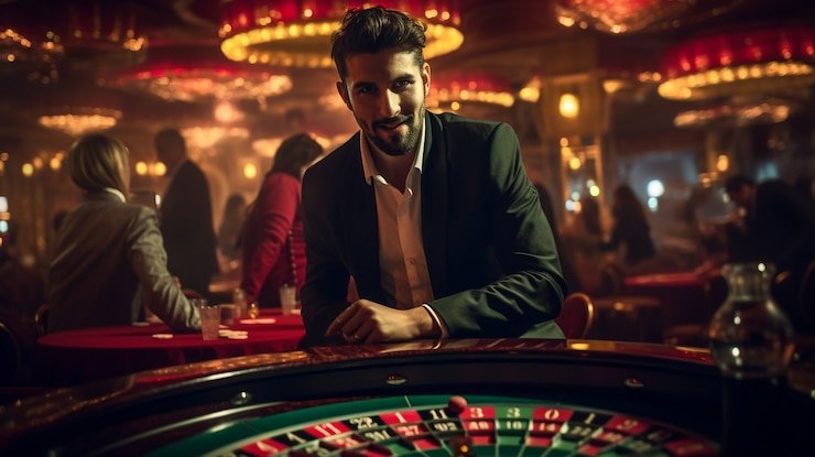 Tampilan dealer live casino profesional saat sesi game berlangsung
